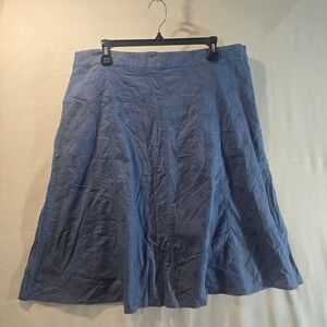 Classic Elements Woman Blue Embroidered A-Line Skirt Size 16W